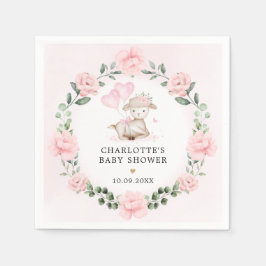  lammeren Baby Pink Floral Baby shower Favors Servet