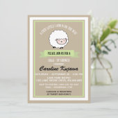 lammeren Baby shower Kaart (Staand voorkant)