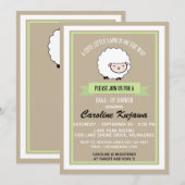 lammeren Baby shower Kaart (Voorkant / Achterkant)