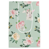 Lammeren en Rozen Helder Afbeelding Naadloos Medium Cadeauzakje (Achterkant)