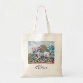 lammeren geperst in blauwe linten tote bag (Voorkant)