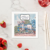  lammeren geperst in Blue Ribbons Baby shower Servet (Insitu)