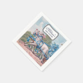  lammeren geperst in Blue Ribbons Baby shower Servet (Hoek)