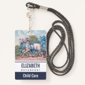 lammeren geperst in Fancy blauwe linten Badge (Achterkant met draagriem)