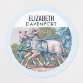  lammeren geperst in Fancy blauwe linten Labels (Design 2)