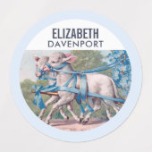  lammeren geperst in Fancy blauwe linten Labels (Design 1)