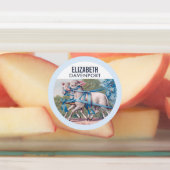 lammeren geperst in Fancy blauwe linten Labels (Aangebracht)