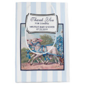  lammeren geperst in Fancy blauwe linten Medium Cadeauzakje (Voorkant)