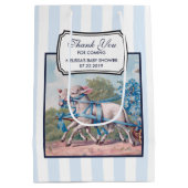  lammeren geperst in Fancy blauwe linten Medium Cadeauzakje (Achterkant)