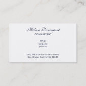  lammeren in blauwe linten op strepen visitekaartje (Achterkant)