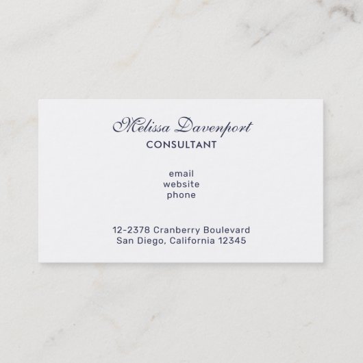 lammeren in blauwe linten op strepen visitekaartje (Achterkant)