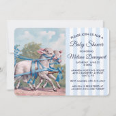  lammeren in het Baby shower Blauwe Ribbons Kaart (Voorkant)