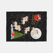 Lammeren Schaap Santa Sleigh Vliegend Grappig Magi Fleece Deken (Voorkant (Horizontaal))