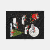 Lammeren Schaap Santa Sleigh Vliegend Grappig Magi Fleece Deken (Voorkant (Horizontaal))
