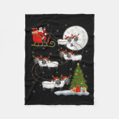 Lammeren Schaap Santa Sleigh Vliegend Grappig Magi Fleece Deken (Voorkant)
