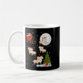Lammeren Schaap Santa Sleigh Vliegend Grappig Magi Koffiemok (Links)