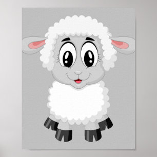 lammeren schaap schattig boerderij baby poster