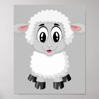 lammeren schaap schattig boerderij baby poster