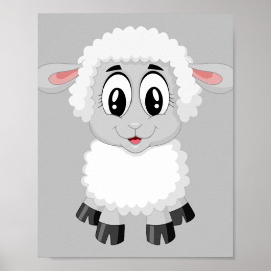 lammeren schaap schattig boerderij baby poster (Voorkant)