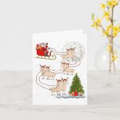 Lammeren Schaap Sinterklaas Sleigh Vliegend Grappi Kaart (Gele Bloem)
