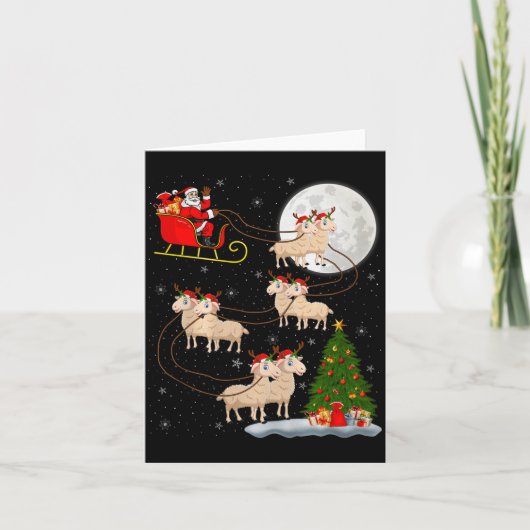 Lammeren Schapen Sinterklaas Sleigh Vliegend Grapp Kaart (Voorkant)