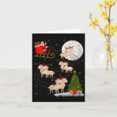 Lammeren Schapen Sinterklaas Sleigh Vliegend Grapp Kaart (Gele Bloem)
