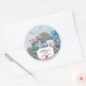  lammetjes gekleed in Blue Ribbons Keuken Ronde Sticker (Envelop)