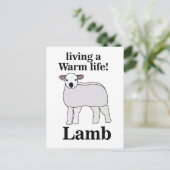 Lammige Warmte Funny Lam Briefkaart (Staand voorkant)