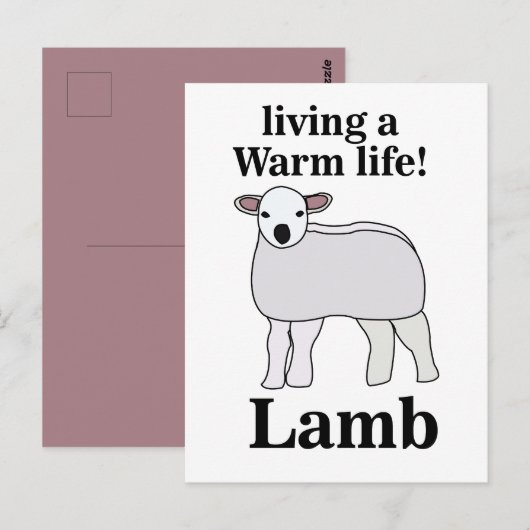 Lammige Warmte Funny Lam Briefkaart (Voorkant / Achterkant)