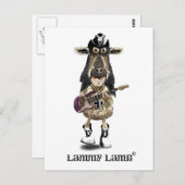 Lammy Lamb a Heavy Metal Rock SHEEP Briefkaart (Voorkant / Achterkant)