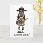 Lammy Lamb een Heavy Metal rock SHEEP Kaart (Gele Bloem)
