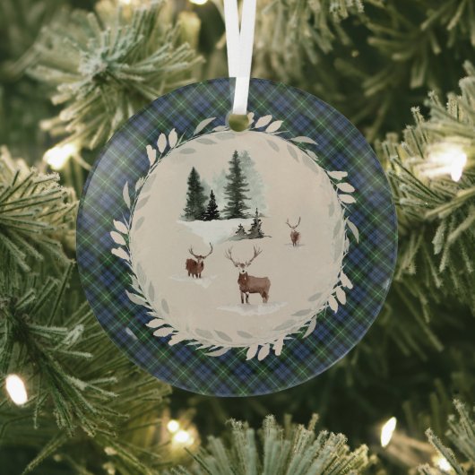 Lamont Ancient Original Scottish Tartan Glas Ornament (Insitu)