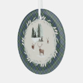 Lamont Ancient Original Scottish Tartan Glas Ornament (Voorkant links)