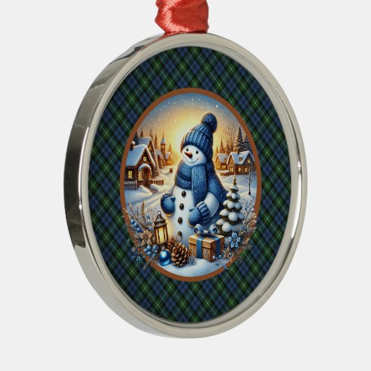 Lamont Ancient  Scottish Tartan Christmas Metalen Ornament (Rechts)