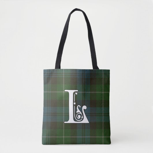 Lamont Clan Tartan Monogram Tote Bag (Voorkant)