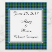 Lamont Scottish Wedding Wine Label Wijn Etiket (Enkel label)