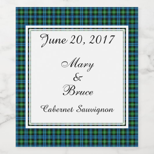 Lamont Scottish Wedding Wine Label Wijn Etiket (Enkel label)