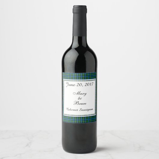 Lamont Scottish Wedding Wine Label Wijn Etiket (Voorkant)