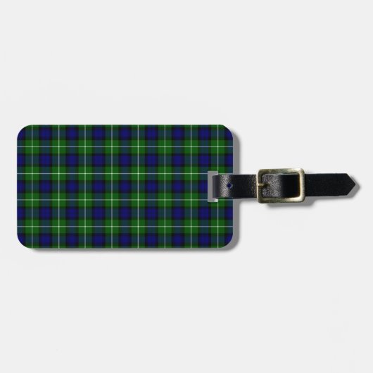 Lamont tartan blue green plaid bagagelabel (Voorkant horizontaal)