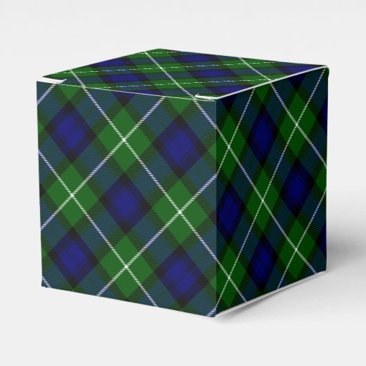 Lamont tartan blue green plaid bedankdoosjes (Voorkant Zijde)