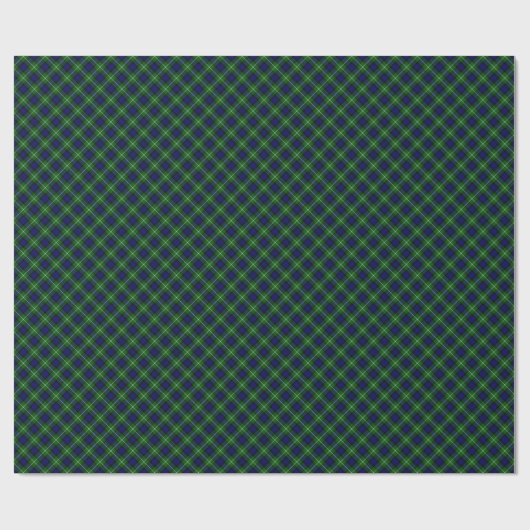 Lamont tartan blue green plaid cadeaupapier (Vlak)