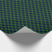 Lamont tartan blue green plaid cadeaupapier (Hoek)