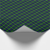 Lamont tartan blue green plaid cadeaupapier (Hoek)