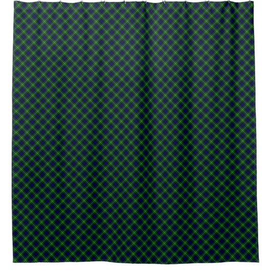 Lamont tartan blue green plaid douchegordijn (Voorkant)