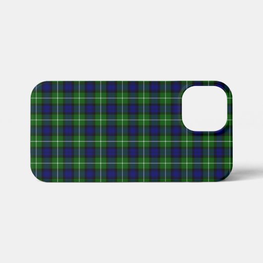 Lamont tartan blue green plaid iPhone hoesje (Achterkant horizontaal)