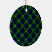 Lamont tartan blue green plaid keramisch ornament (Rechts)