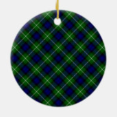 Lamont tartan blue green plaid keramisch ornament (Achterkant)
