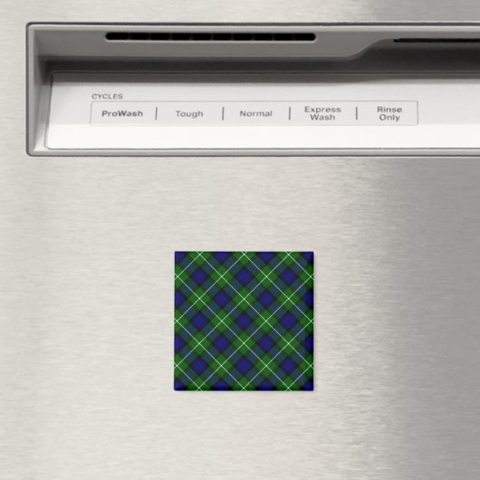 Lamont tartan blue green plaid magneet (Insitu (Vaatwasser))