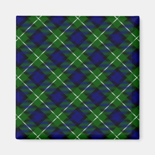 Lamont tartan blue green plaid magneet (Voorkant)