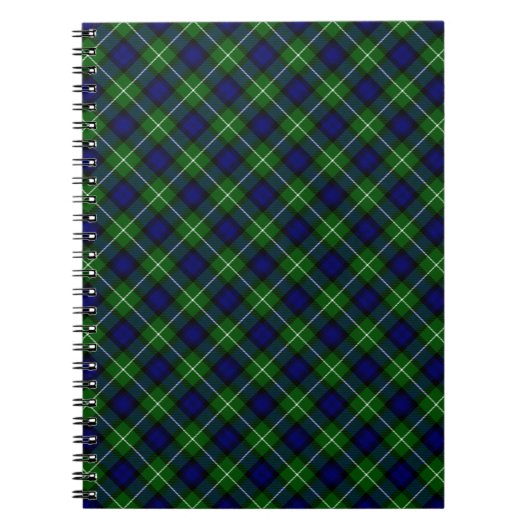 Lamont tartan blue green plaid notitieboek (Voorkant)